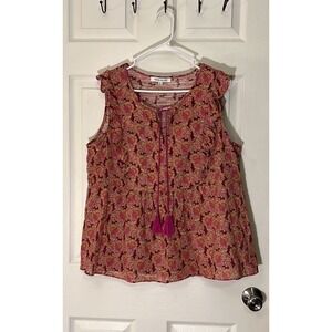 XL Rose + Olive sleeveless top